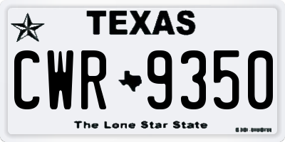 TX license plate CWR9350