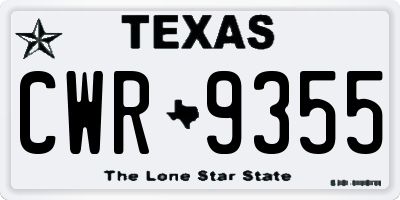 TX license plate CWR9355