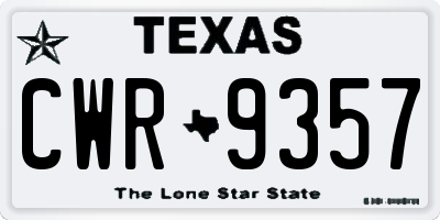 TX license plate CWR9357