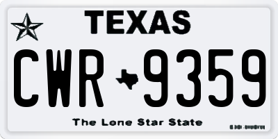 TX license plate CWR9359