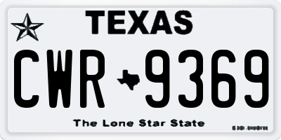 TX license plate CWR9369