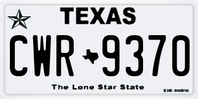 TX license plate CWR9370