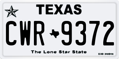 TX license plate CWR9372