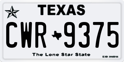 TX license plate CWR9375