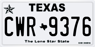 TX license plate CWR9376