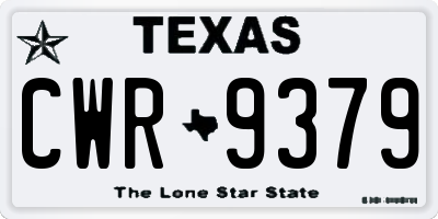 TX license plate CWR9379