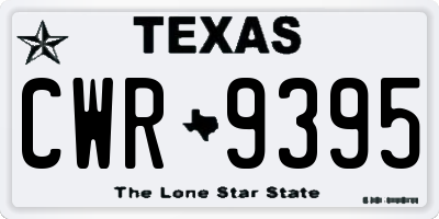 TX license plate CWR9395