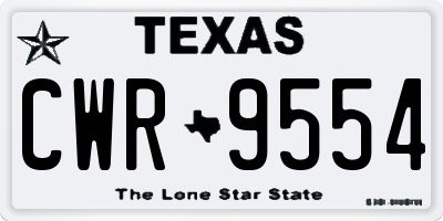 TX license plate CWR9554