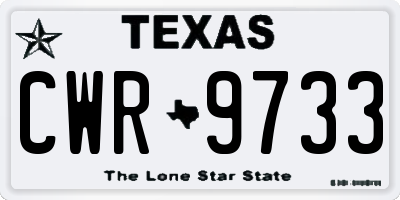 TX license plate CWR9733