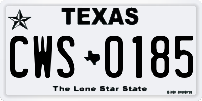 TX license plate CWS0185