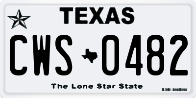 TX license plate CWS0482