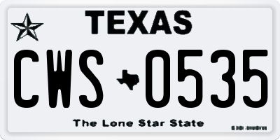 TX license plate CWS0535