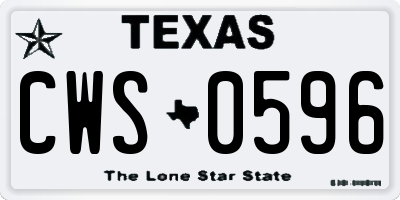 TX license plate CWS0596