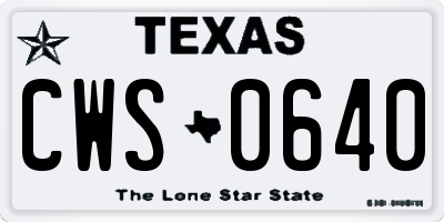 TX license plate CWS0640