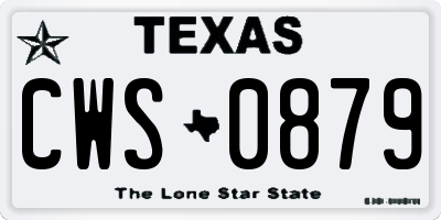 TX license plate CWS0879