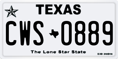 TX license plate CWS0889