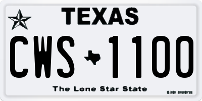 TX license plate CWS1100