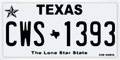 TX license plate CWS1393
