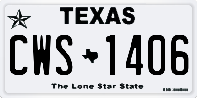 TX license plate CWS1406