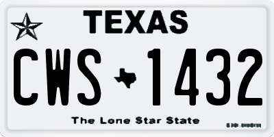 TX license plate CWS1432