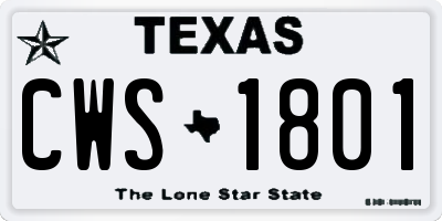 TX license plate CWS1801