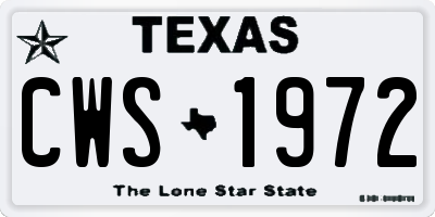 TX license plate CWS1972