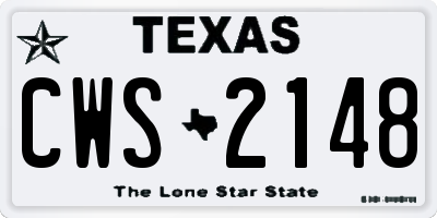 TX license plate CWS2148