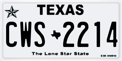 TX license plate CWS2214