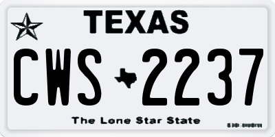 TX license plate CWS2237