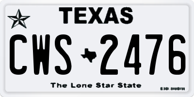 TX license plate CWS2476