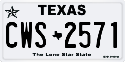 TX license plate CWS2571