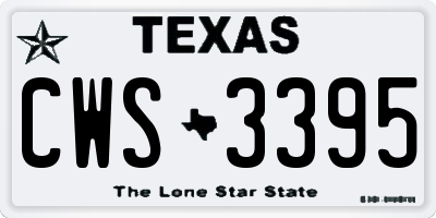 TX license plate CWS3395