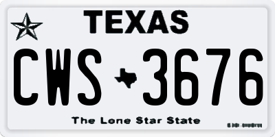 TX license plate CWS3676