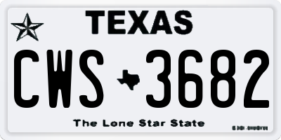 TX license plate CWS3682
