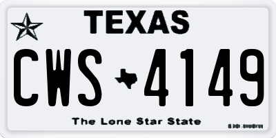 TX license plate CWS4149