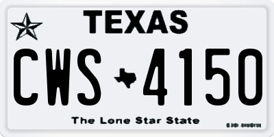TX license plate CWS4150