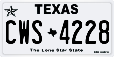 TX license plate CWS4228