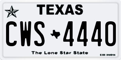 TX license plate CWS4440