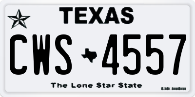 TX license plate CWS4557