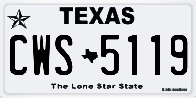 TX license plate CWS5119