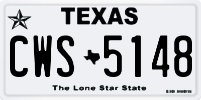 TX license plate CWS5148