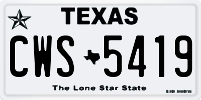 TX license plate CWS5419