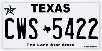 TX license plate CWS5422