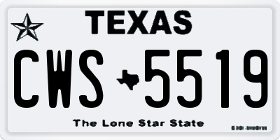 TX license plate CWS5519