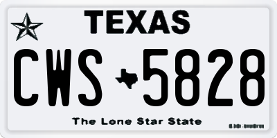 TX license plate CWS5828