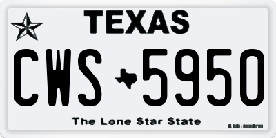TX license plate CWS5950