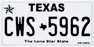 TX license plate CWS5962
