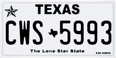 TX license plate CWS5993