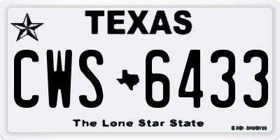 TX license plate CWS6433
