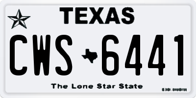 TX license plate CWS6441